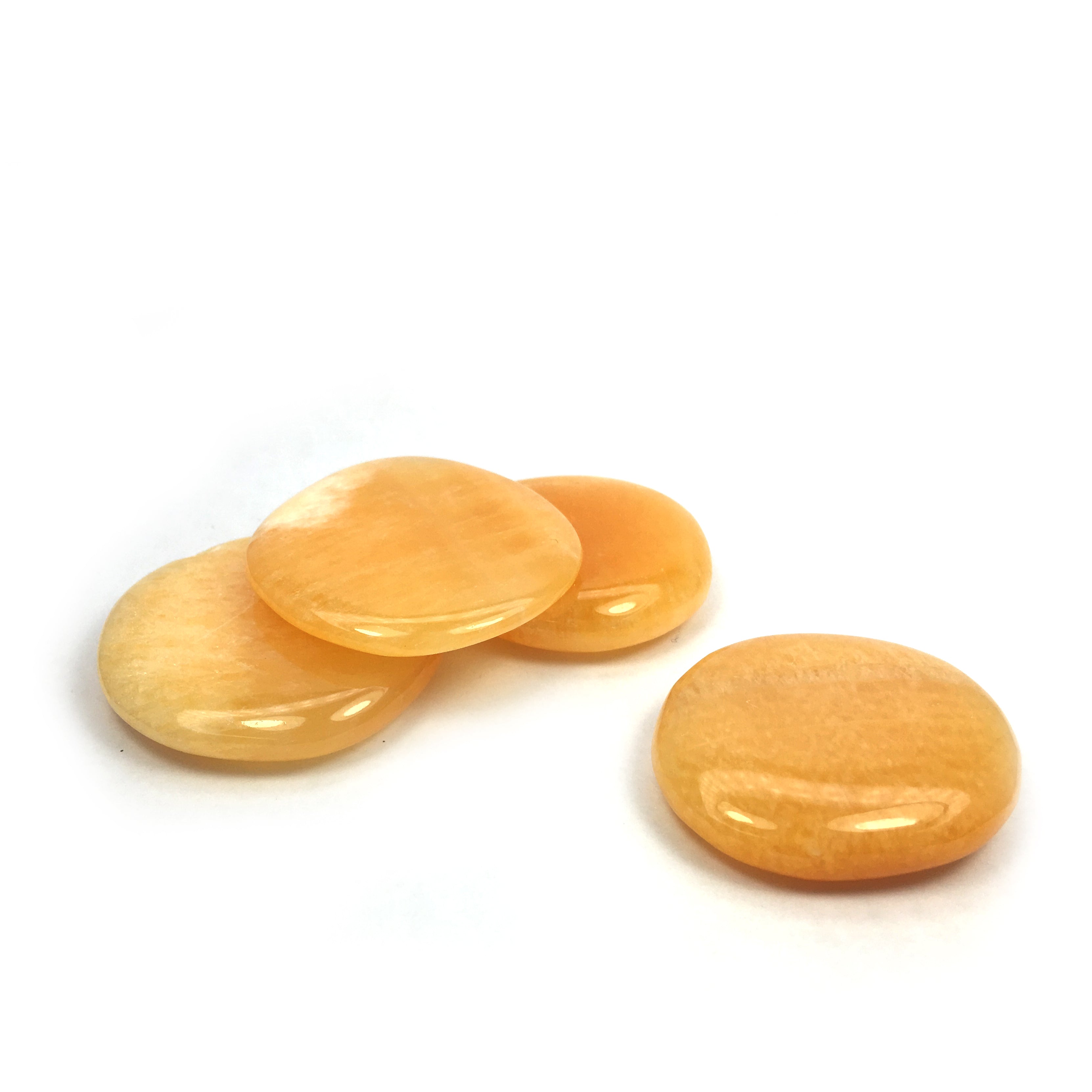 Orange Calcite Crystal Palm Stone - Happy Soul Online